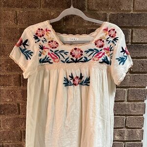 THML Cream Floral Embroidered Dress Tunic XS